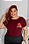 T-SHIRT PLUS SIZE RAIVA DIVERTIDAMENTE DTF MARSALA XG - Imagem 1