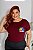 T-SHIRT PLUS SIZE DIVERTIDAMENTE DTF MARSALA XG - Imagem 1