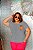 T-SHIRT PLUS SIZE ANSIEDADE DIVERTIDAMENTE DTF CINZA XG - Imagem 1