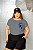 T-SHIRT PLUS SIZE TÉDIO DIVERTIDAMENTE DTF CINZA XG - Imagem 3