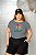 T-SHIRT PLUS SIZE IT'S OKAY DIVERTIDAMENTE DTF CINZA XG - Imagem 1