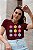 T-SHIRT FLORES MARGARIDAS DTF MARSALA - Imagem 1