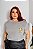 T-SHIRT PLUS SIZE LARANJA DTF CINZA XG - Imagem 1