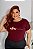 T-SHIRT PLUS SIZE MORANGOS STRANWBERRY DTF MARSALA XG - Imagem 1