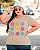 T-SHIRT PLUS SIZE FLORES MARGARIDAS DTF BEGE XG - Imagem 1