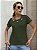 T-SHIRT BORBOLETAS COLORIDAS DTF VERDE MILITAR - Imagem 1