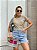 T-SHIRT BORBOLETAS COLORIDAS DTF BEGE - Imagem 1