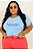 T-SHIRT PLUS SIZE AMOUR. DTF AZUL BEBÊ XG - Imagem 1