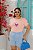 T-SHIRT PLUS SIZE CORAÇÕES DTF ROSA BEBÊ XG - Imagem 1