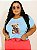 T-SHIRT PLUS SIZE URSINHO SWEET DTF AZUL BEBÊ XG - Imagem 1