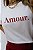 T-SHIRT PLUS SIZE AMOUR. DTF OFF WHITE XG - Imagem 1