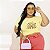 T-SHIRT PLUS SIZE ARCO-IRIS BOHO DTF AMARELO BEBÊ XG - Imagem 1