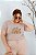 T-SHIRT PLUS SIZE ARCO-IRIS BOHO DTF BEGE XG - Imagem 1