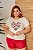 T-SHIRT PLUS SIZE FLORES CORAÇÃO DTF OFF WHITE XG - Imagem 1
