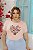 T-SHIRT PLUS SIZE FLORES CORAÇÃO DTF ROSA BEBÊ XG - Imagem 1