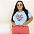 T-SHIRT PLUS SIZE FLORES CORAÇÃO DTF AZUL BEBÊ XG - Imagem 1