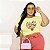 T-SHIRT PLUS SIZE FLORES CORAÇÃO DTF AMARELO BEBÊ XG - Imagem 1