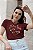 T-SHIRT FLORES CORAÇÃO DTF MARSALA - Imagem 1