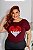 T-SHIRT PLUS SIZE ONDAS CORAÇÃO NEW YORK DTF MARSALA XG - Imagem 1