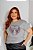 T-SHIRT PLUS SIZE TIGRES CORAÇÃO DTF CINZA XG - Imagem 1