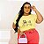 T-SHIRT PLUS SIZE SHE IS DTF AMARELO BEBÊ XG - Imagem 1