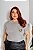 T-SHIRT PLUS SIZE COW PRINT CORAÇÃO DTF CINZA XG - Imagem 1