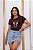T-SHIRT LAÇO FEEL ANIMAL PRINT DTF CHOCOLATE - Imagem 1