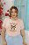 T-SHIRT PLUS SIZE LAÇO FEEL ANIMAL PRINT DTF ROSA BEBÊ XG - Imagem 1