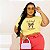 T-SHIRT PLUS SIZE LAÇO FEEL ANIMAL PRINT DTF AMARELO BEBÊ XG - Imagem 1