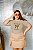 T-SHIRT PLUS SIZE LAÇO FEEL ANIMAL PRINT DTF BEGE XG - Imagem 1