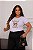 T-SHIRT PLUS SIZE LAÇO FEEL ANIMAL PRINT DTF BRANCO XG - Imagem 1