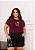T-SHIRT PLUS SIZE HELLO KITTY DTF MARSALA XG - Imagem 1