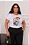 T-SHIRT PLUS SIZE STITCH ARCO-IRIS DTF BRANCO XG - Imagem 2