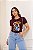 T-SHIRT STITCH ARCO-IRIS DTF MARSALA - Imagem 2