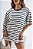 MAX T-SHIRT OVERSIZED OFF WHITE LISTRAS AZUL - Imagem 4
