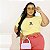 T-SHIRT PLUS SIZE CHANEL DTF AMARELO BEBÊ XG - Imagem 1