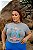 T-SHIRT PLUS SIZE CAVALO MARINHO SE O DTF CINZA XG - Imagem 1