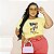 T-SHIRT PLUS SIZE PERNALONGA E PATOLINO DTF AMARELO BEBÊ XG - Imagem 1