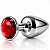 Plug Anal Inox Grande Feminino Gay Excita Dilata Sexo Tesão Preto Com Vermelho - Imagem 1