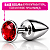 Plug Anal Inox Grande Feminino Gay Excita Dilata Sexo Tesão Preto Com Vermelho - Imagem 6