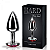 Plug Anal Inox Grande Feminino Gay Excita Dilata Sexo Tesão Preto Com Vermelho - Imagem 1