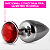 Plug Anal Inox Grande Feminino Gay Excita Dilata Sexo Tesão Preto Com Vermelho - Imagem 5