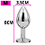 Plug Anal Aço Inox Médio Feminino Masculino Dilata Lubrifica M - Imagem 3