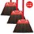 Kit Vassoura Piaçava Reforçada com Cabo de Madeira Plastificada Nº4 - 3 UN - Imagem 1