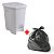 Kit Lixeira Plastica 50L Branca C/Pedal Plasutil + Saco Lixo Preto C/100 Unidades - Imagem 1