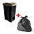 Kit 01 Lixeira Plastica 33L Retangular c/Pedal 3x1 Ecoblack + Saco de Lixo Preto C/100 Unidades - Imagem 1