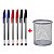 Kit 06 Canetas Bic Cristal Azul + Preta + Vermelha + Porta Lapis Kaz - Imagem 1