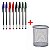 Kit 08 Caneta Esferográfica Bic Azul + Preta + Vermelha + Verde + Porta Lapis KZ08244 - Imagem 1