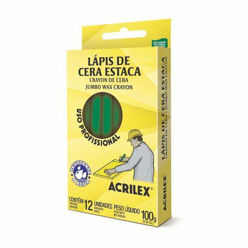 Giz Cera Estaca Verde 511 Acrilex 12pcs C/3 - Imagem 1