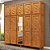 Guarda-Roupa Casal 10 Portas 3 Gavetas Internas com Espelho Grécia em Madeira  Mel - Cavazotto - Imagem 1